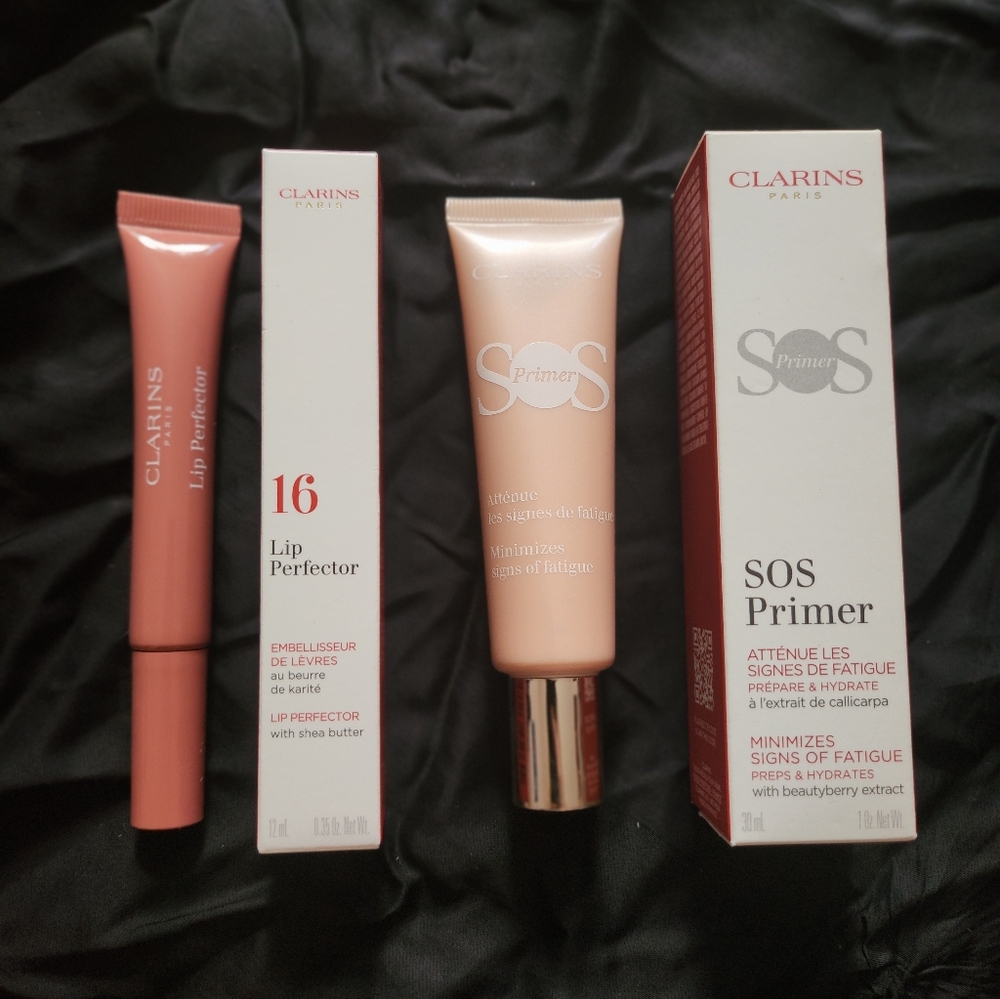 Brand New Clarins Lip Perfector and SOS Primer Set
